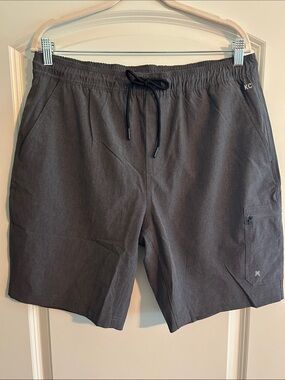 Kenneth Cole Men's Dark Gray Athletic Drawstring Shorts
